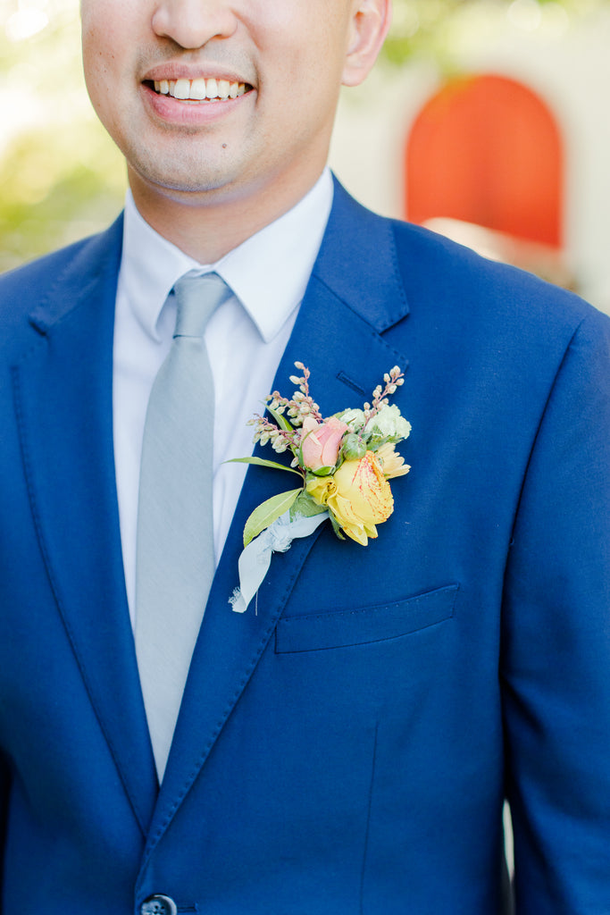 Sara and Vince Wedding Groom Boutonneire