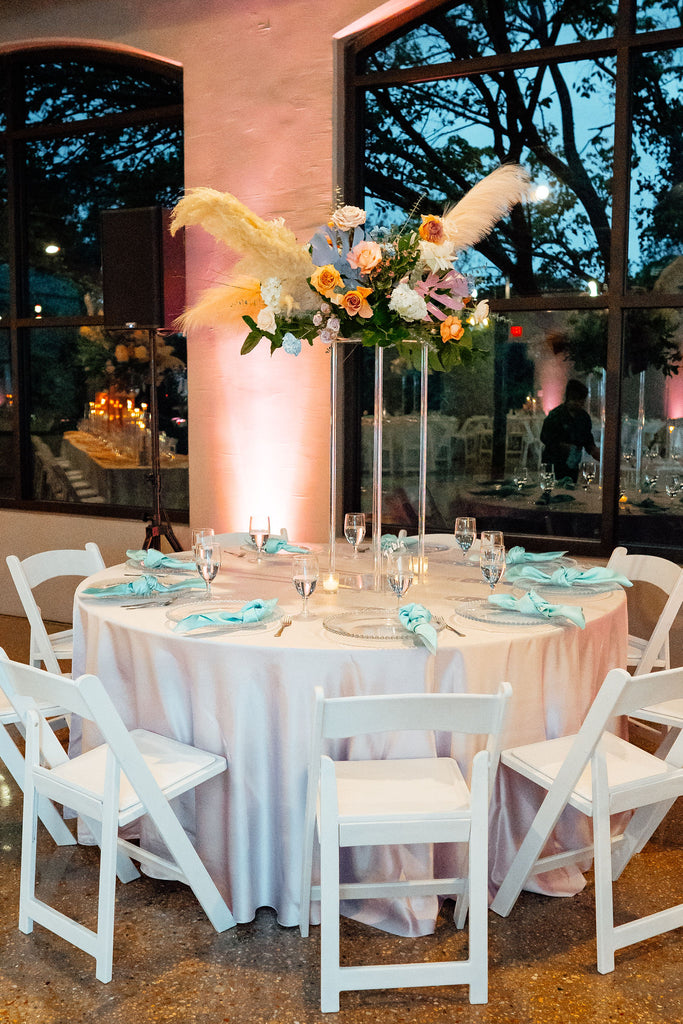 Pastel Disco Wedding Reception Flowers