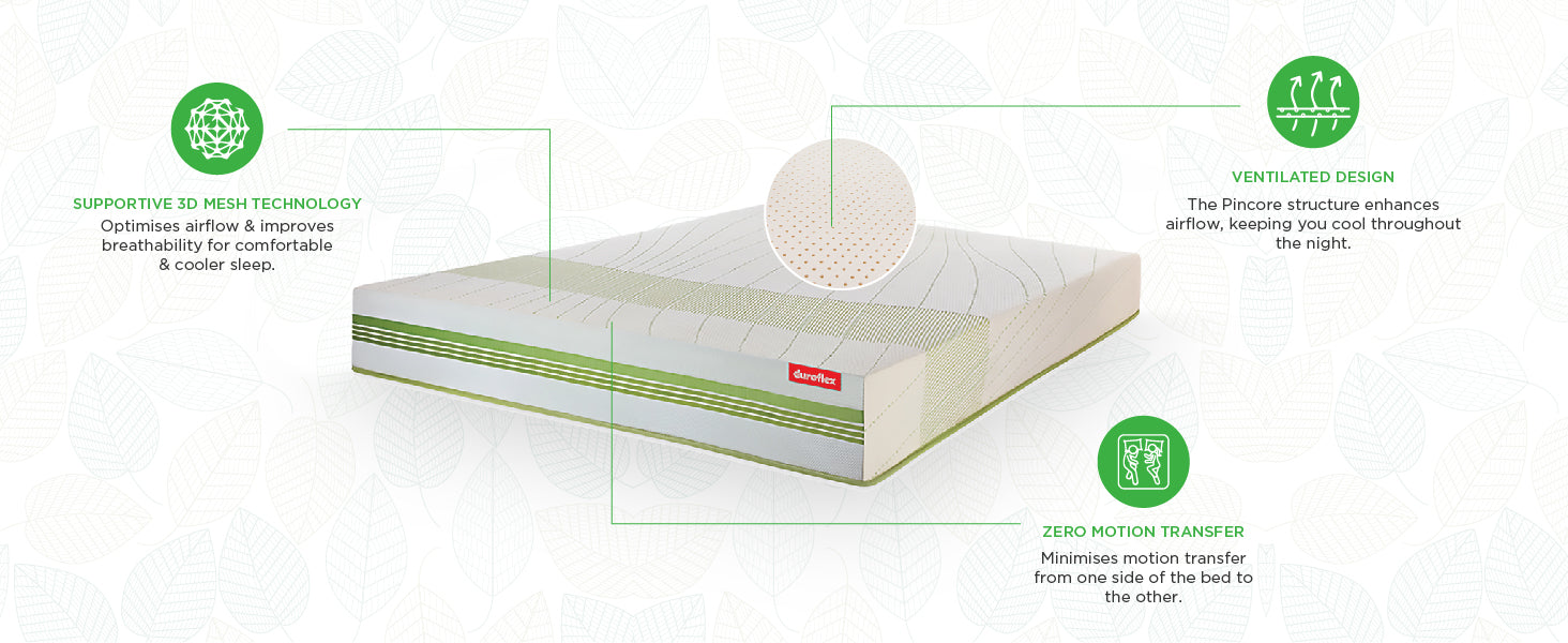 Ventilated Design The pincore structure enhances airflow, keeping you cool throughout the night.
