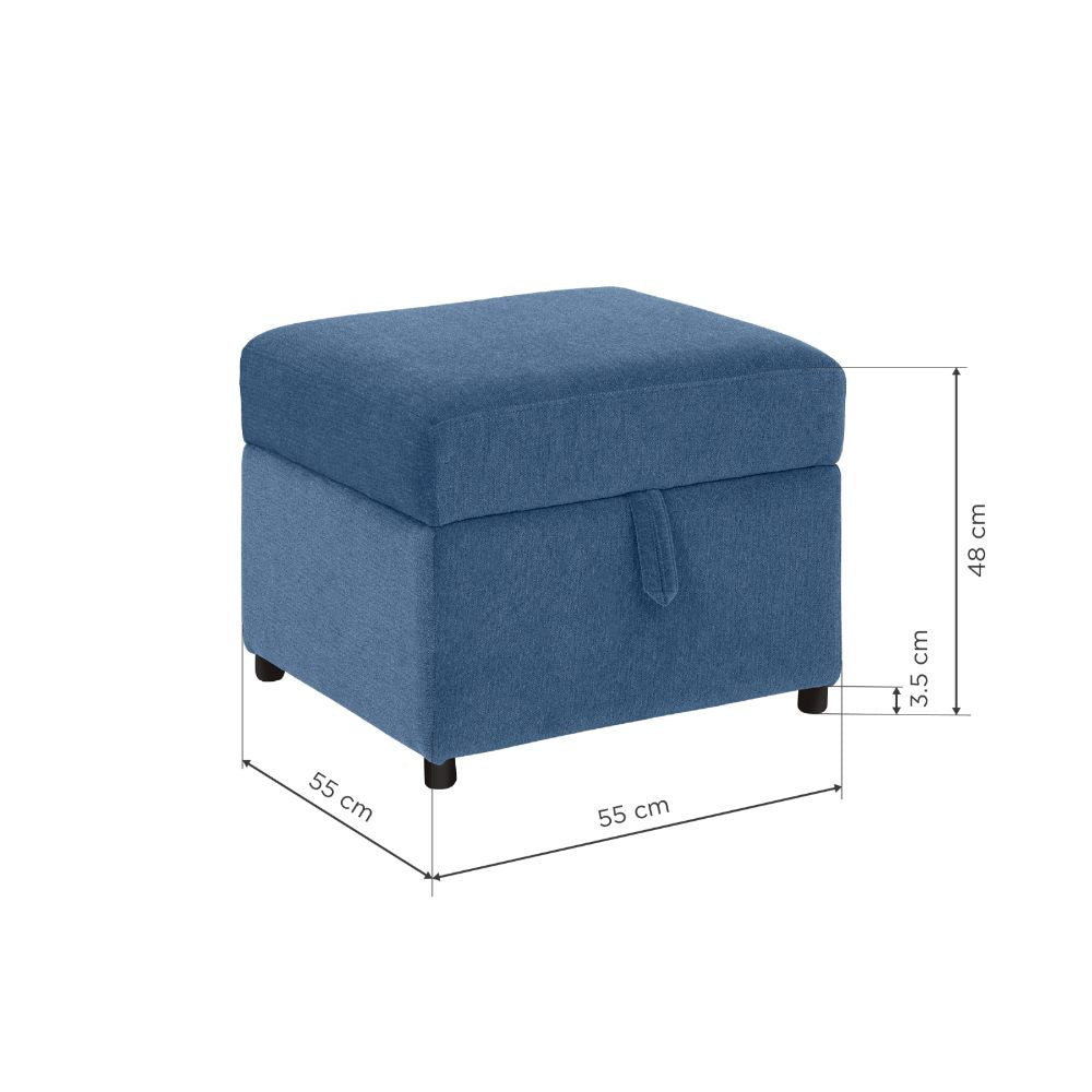 Twilight Blue Ottoman