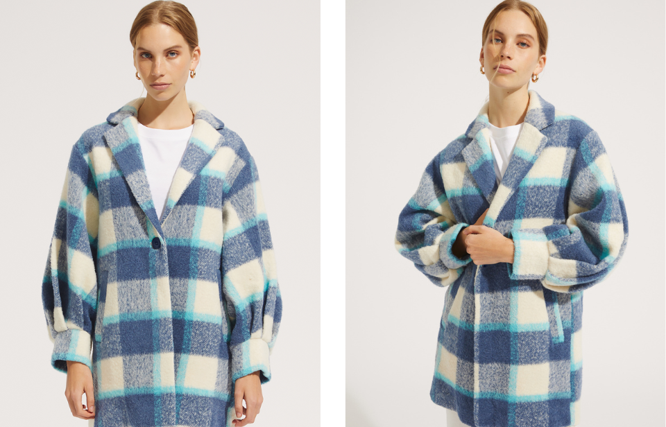 Wren Coat Navy Check