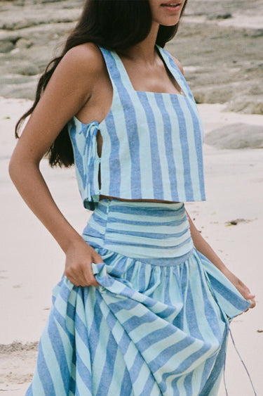 Giselle Skirt - Lagoon Stripe