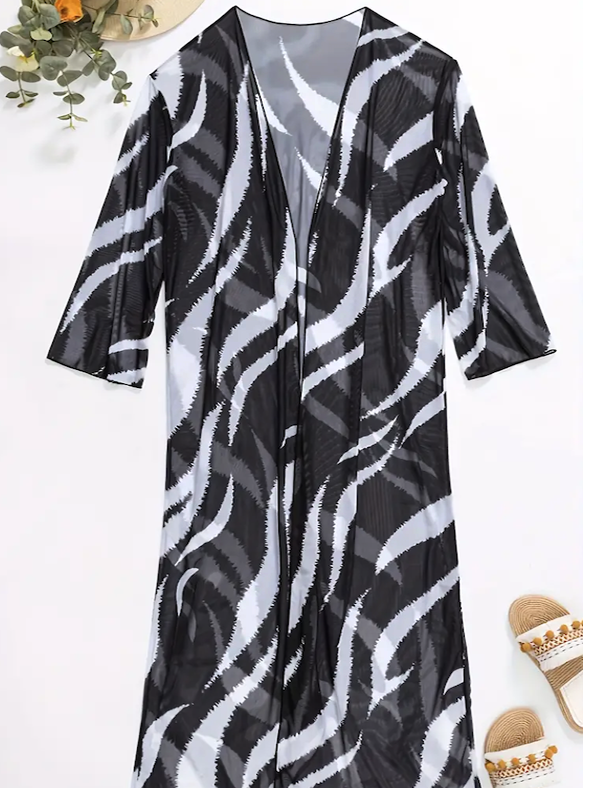 Jada Plus Size Kimono in Wings Print