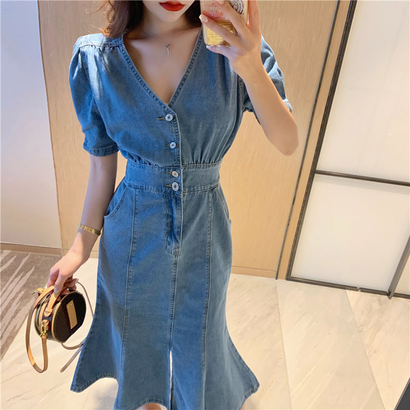 denim mermaid dress