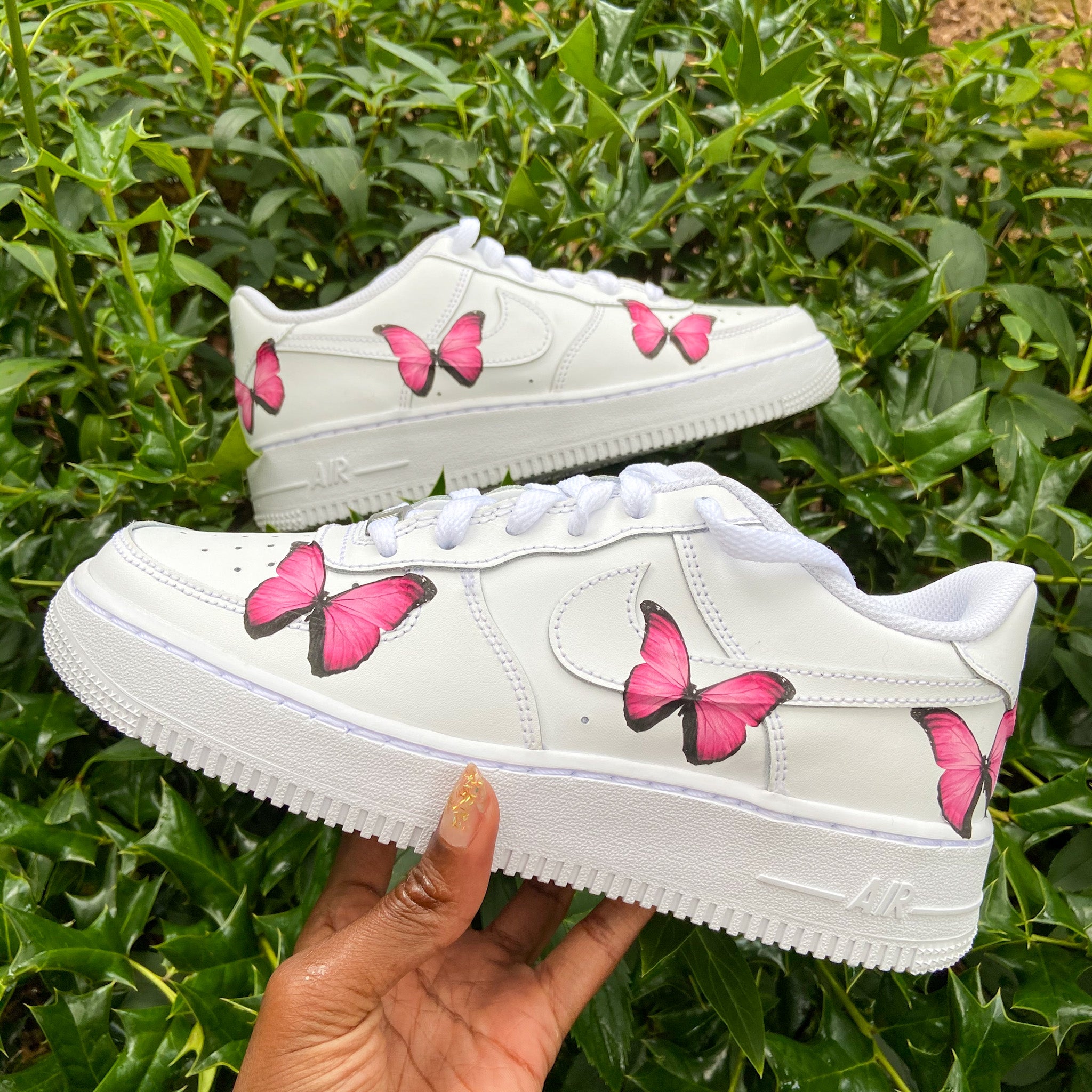 air force 1s with butterflies