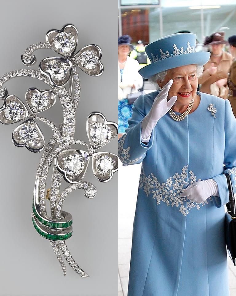 queen elizabeth flower brooches