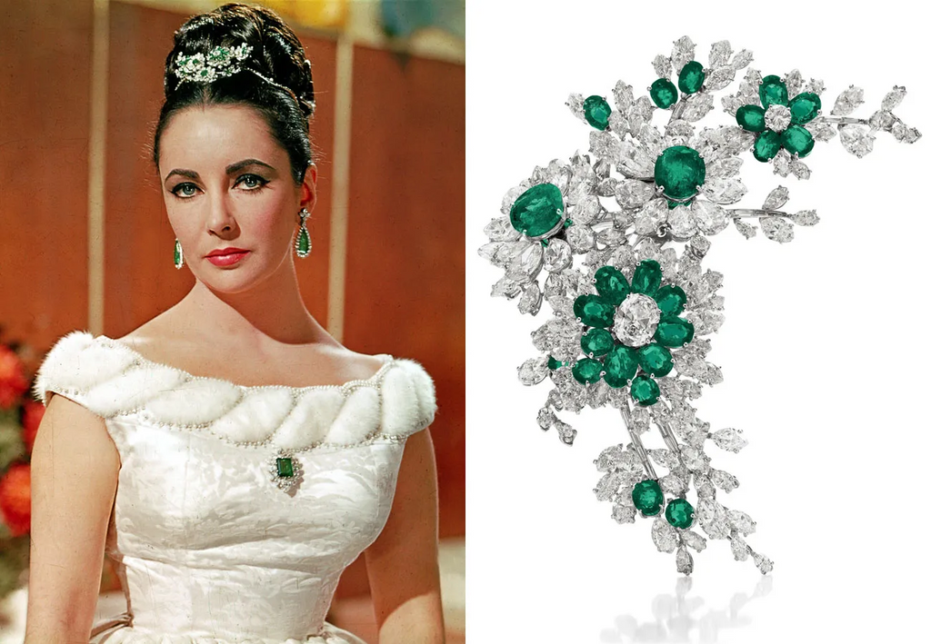 elizabeth taylor emerald head ornament