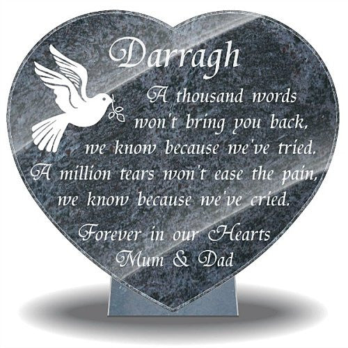 Memorial Gifts for Loss of Son memorial plaques