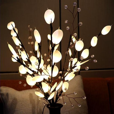 DIY Silver Dollar Tree Branch Floral LED Decorative Lights Are Made Of Soft Iron Wire and Brown Tape, with 2 Emitting Colors,Cool White and Warm White,available exclusively on Shahi Sajawat India,the world of home decor ducts.Best trendy home decor, living room and kitchen decor ideas of 2019.