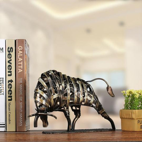 Brown Metal Iron Braided Handcrafted Cattle Sculptures Of Size, 31.5*12.2*18cm / 12.4*4.8*7.1in (L*W*H), available exclusively on Shahi Sajawat India, the world of home decor products. Best trendy home decor, living room and kitchen decor ideas of 2019.​