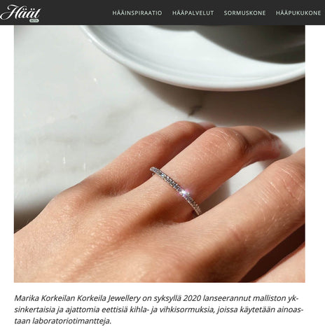 Korkeila Jewellery Häät.fi sivuilla