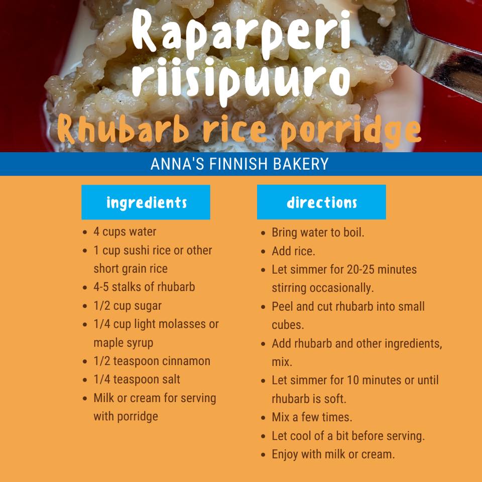 Rhubarb Rice Porridge Recipe – Finnsight, LLC