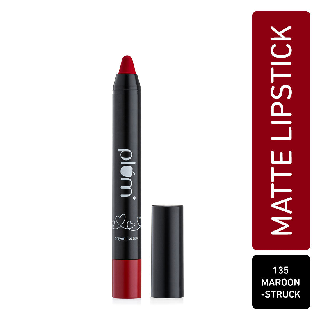 

Twist & Go Matte Lipstick | Ceramides + Hyaluronic Acid | Airbrushed Finish, Maroonstruck - 135 (Brick Red)