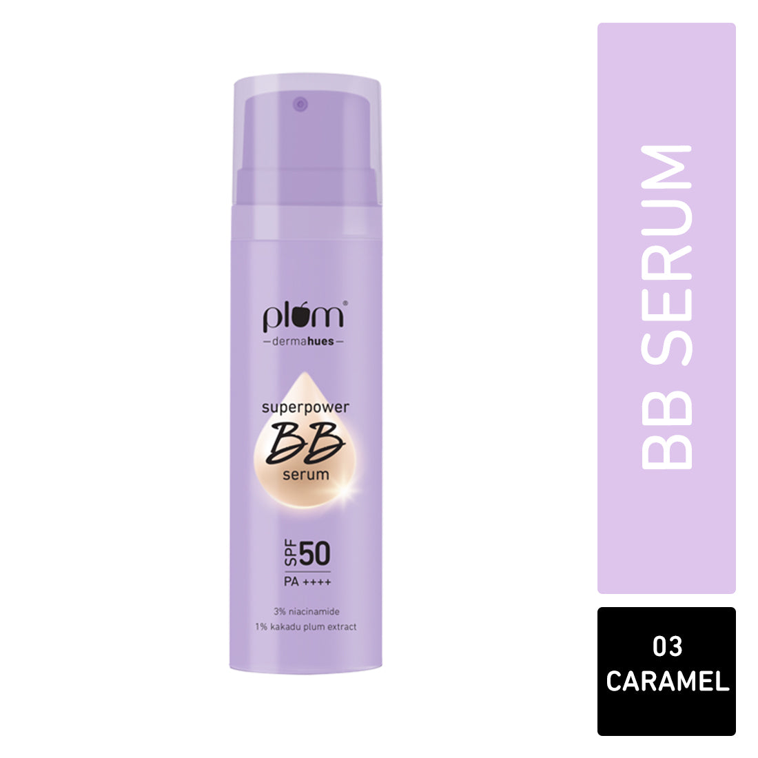 

Superpower BB Serum with SPF 50 PA ++++ | Natural Everyday Base | Evens Out Skin Tone | Buildable Coverage | With 3% Niacinamide | 100% Vegan & Cruelty Free, 03 Caramel