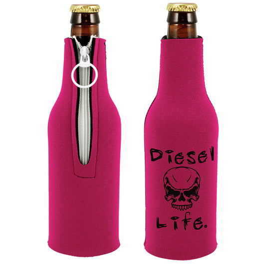 Skull Bottle Koozie Black with Green Imprint – Diesel Life®