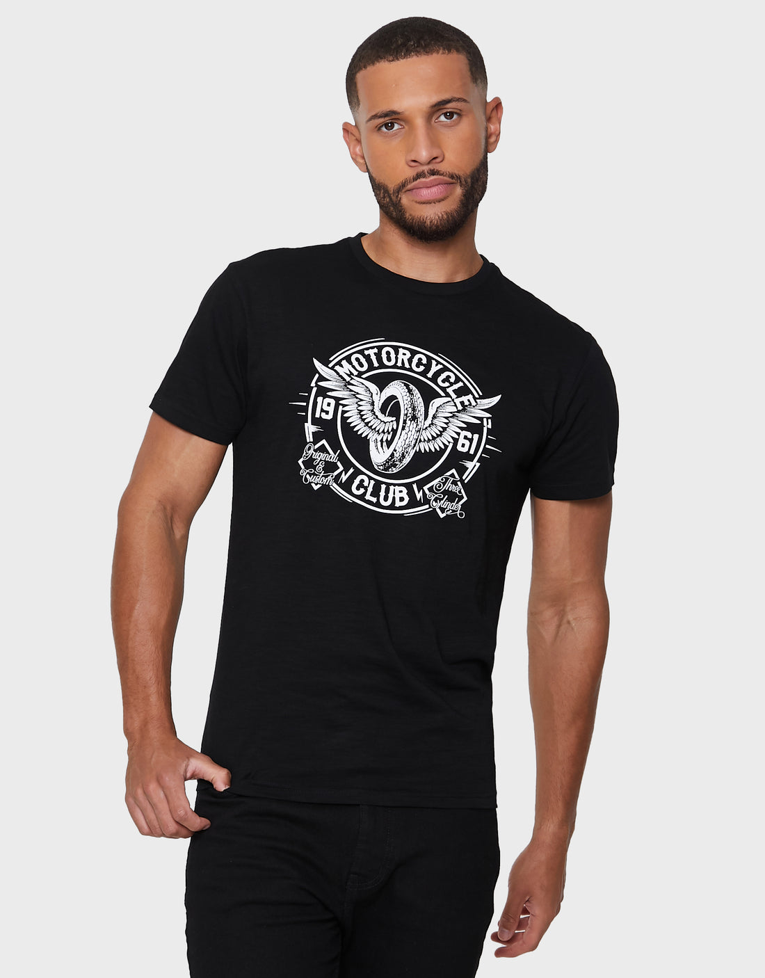 Mens Graphic Black Slub T-Shirts – Threadbare