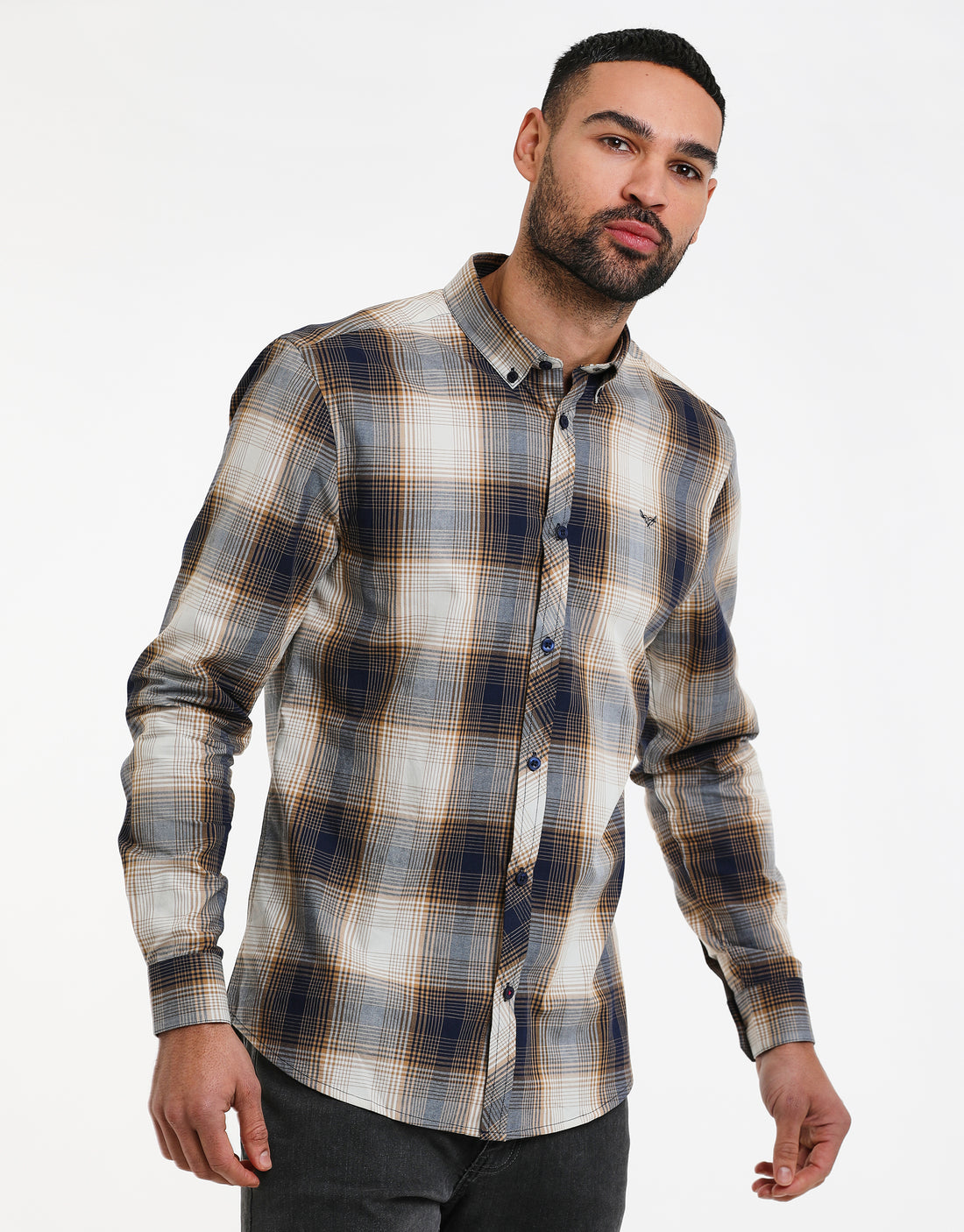 Men's Check Long Sleeve Lightweight Cotton Shirt – Threadbare