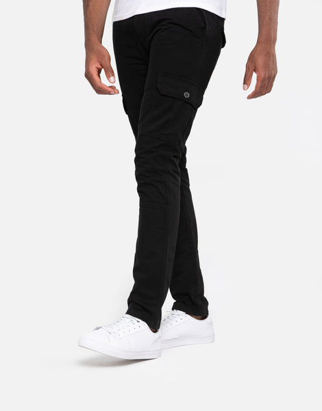 Men's Black Cargo Trousers – Threadbare.com