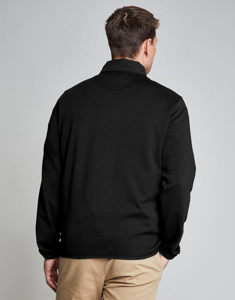 Threadbare Luxe Men's Black Quilted Lightweight Funnel Neck Jacket