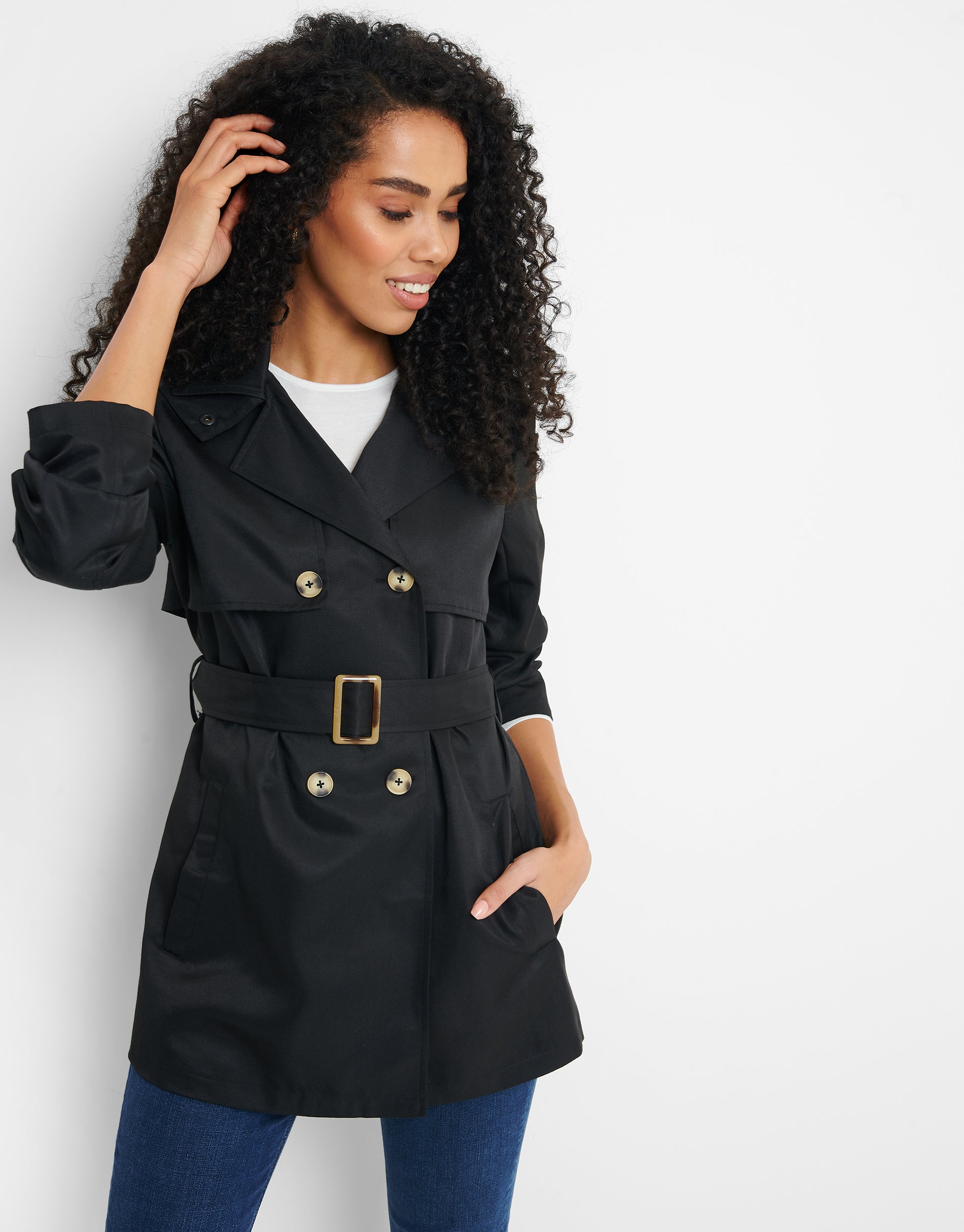 women's trench coat short