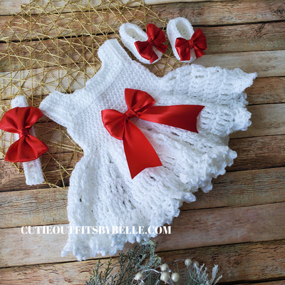 Baby Girl warm Crochet Dress pink White Easter gift set 0-3 months lot  Christmas