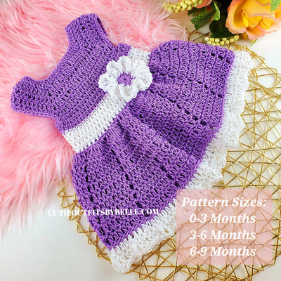 Crochet PATTERN - Baby Romper (sizes 0-3 and 6-12 months) (English only)