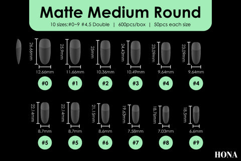 Matte round Medium nail tips