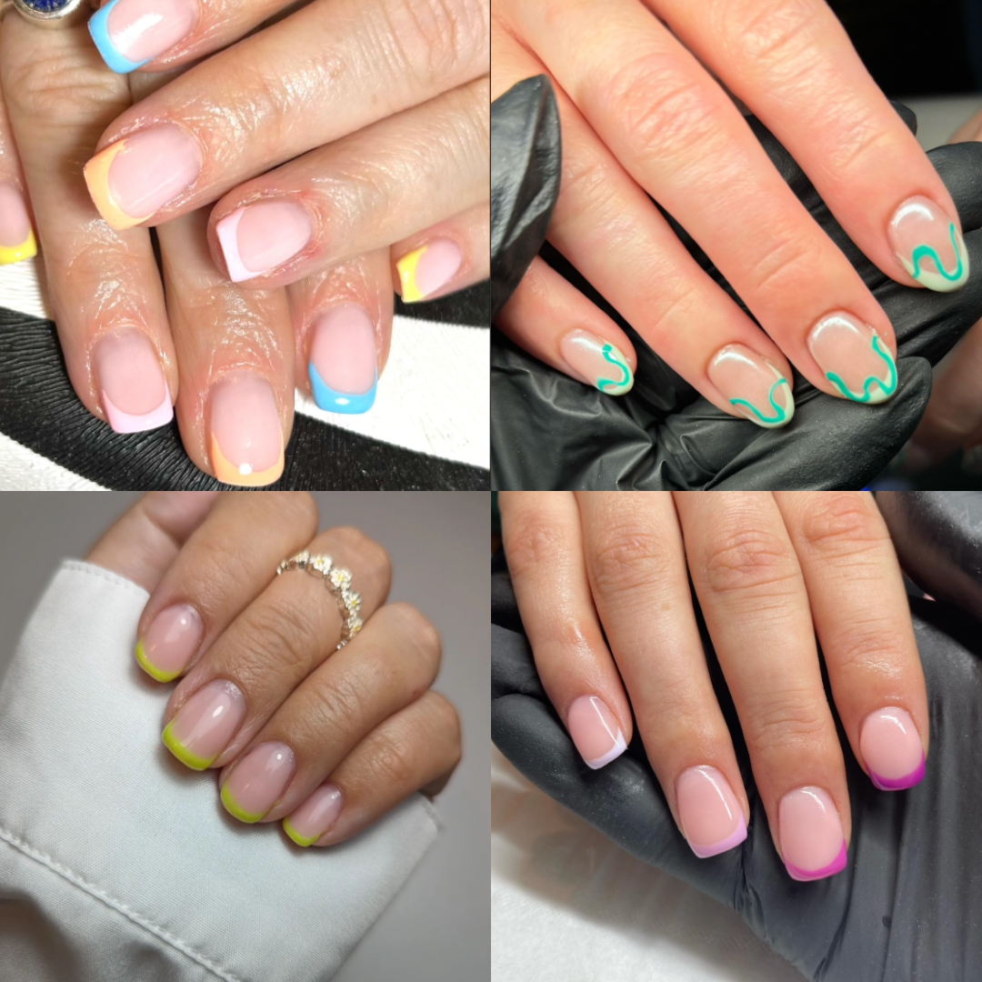 Pastel French tip nail art designs