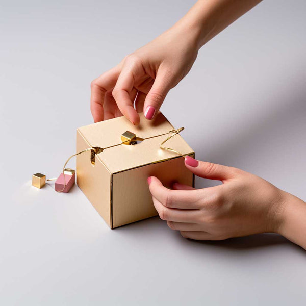 using hands to open boxes
