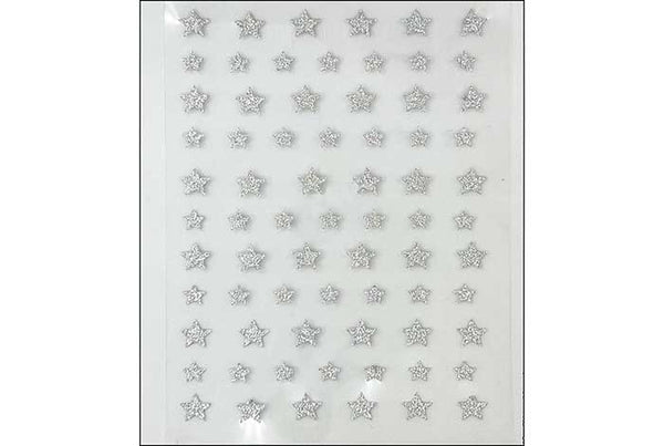 Glitter Silver Star Stickers