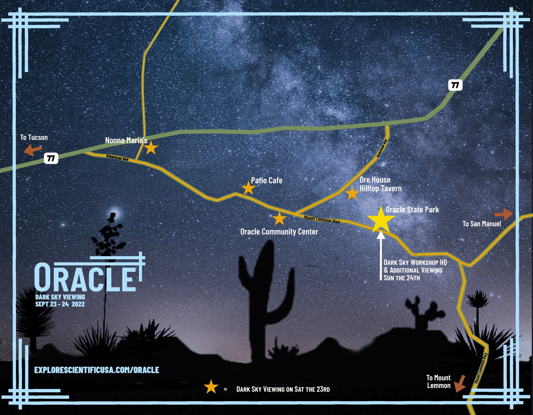 Oracle Dark Sky Cultural Festival Map