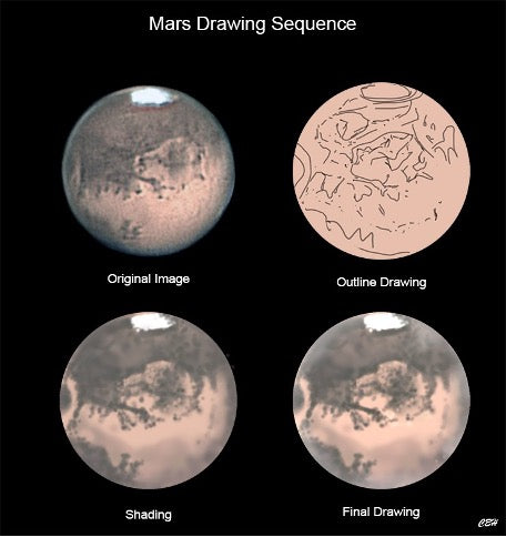 planet mars drawing