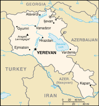 Map of Armenia, Souce Wikipedia