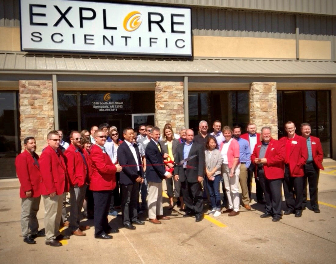 Explore Scientific at the Ribbon-Cutting Ceremony of the New Facility in Springdale Arkansas