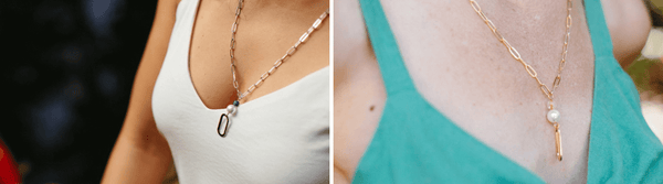 linked gemstone pendant necklace
