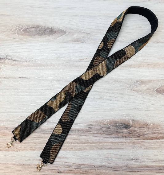 Camo Beaded Bag Strap