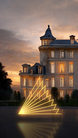 artificial intelligence art and image of chateau and grounds