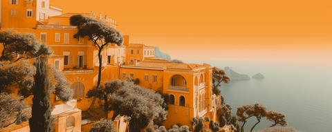 Italian cliffside town of Ravello created with ai artificial intelligence