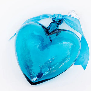 Aqua Glass Heart - Nance Galleries