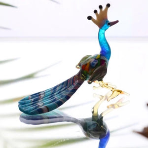 Peacock Glass Sculpture - Nance Galleries