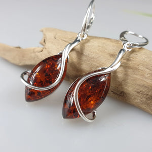 Art Nouveau Amber Earrings - Nance Galleries