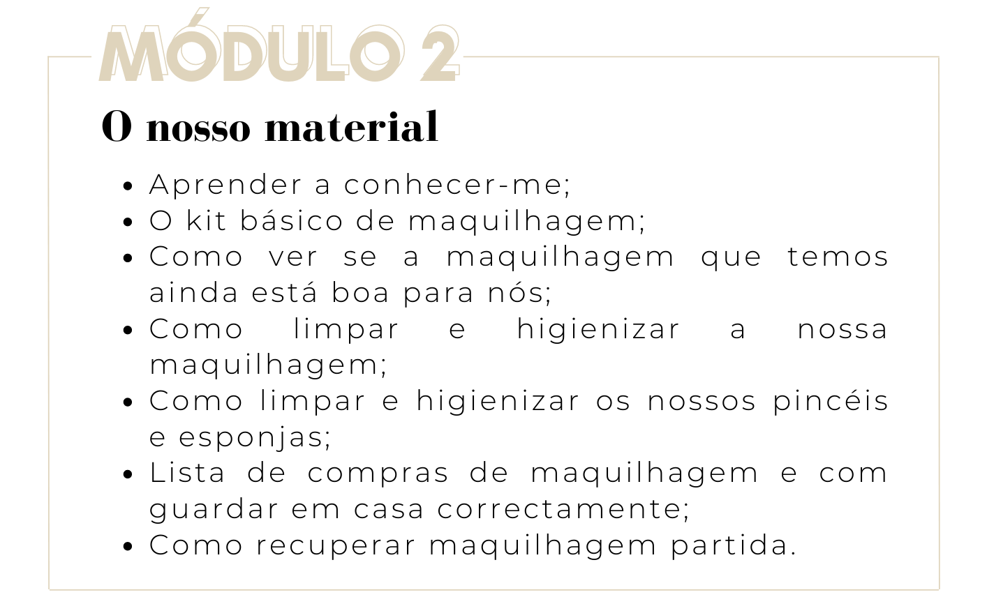 Curso online Ines Mocho - módulos