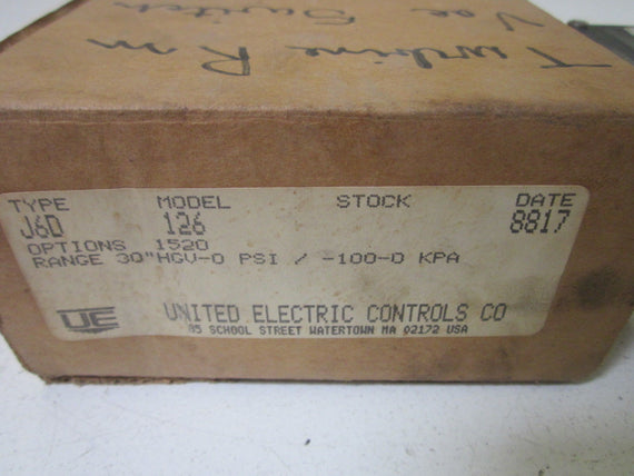 UNITED ELECTRIC 126 J6D-126 *NEW IN BOX*