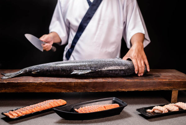 Bloc de couteaux en acier allemand 7 pièces, Set de couteaux Nakiri