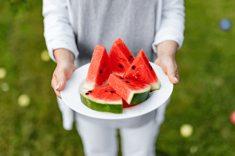 watermelon into triangles