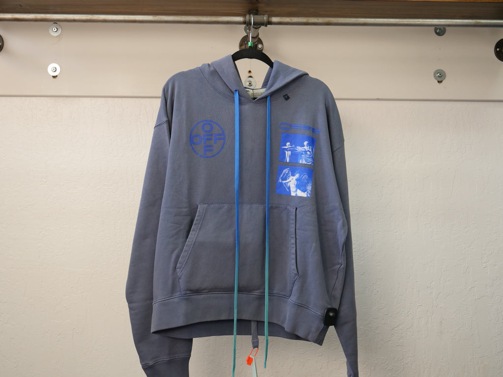 off white caravaggio hoodie blue