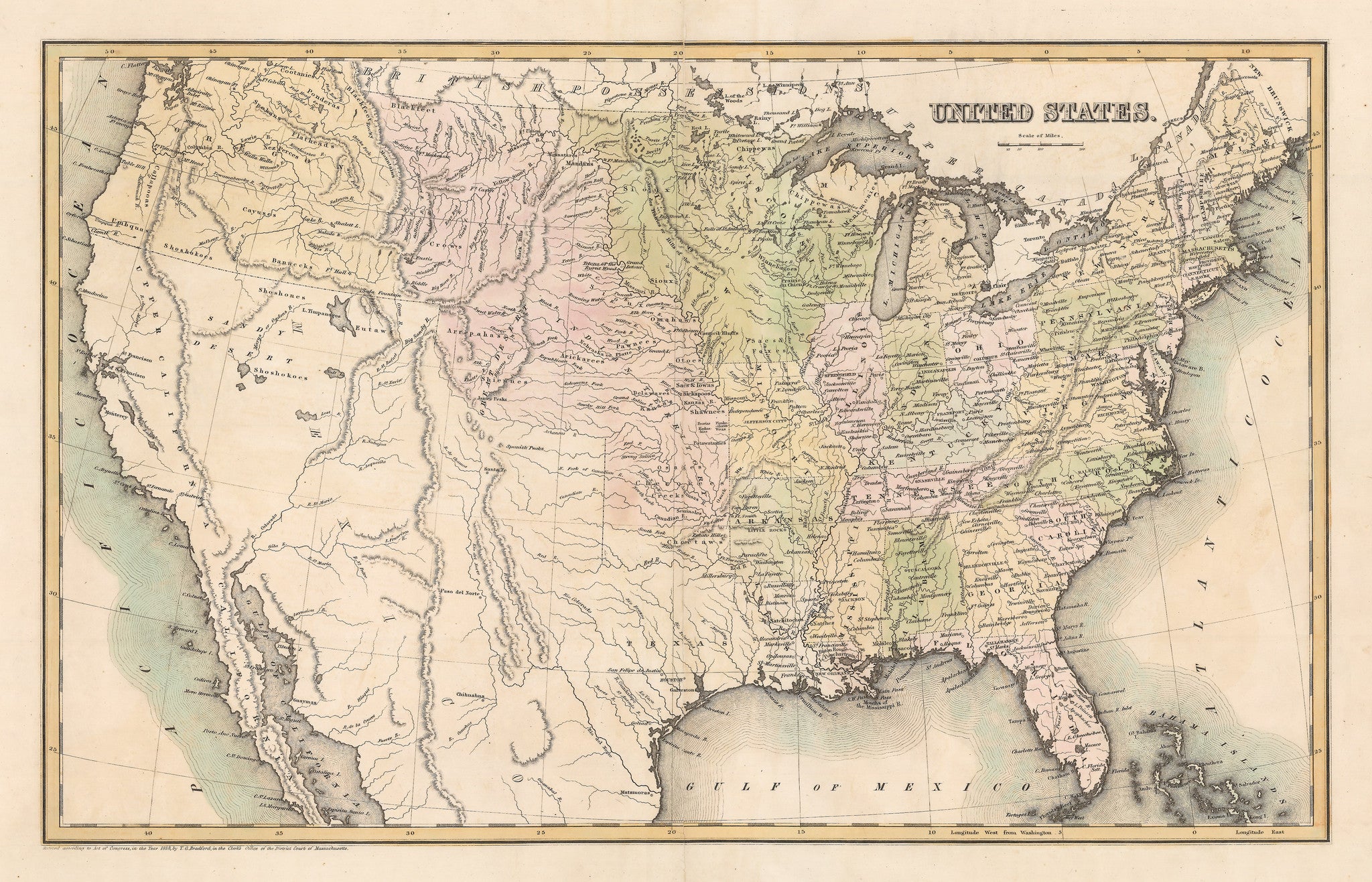 1838 United States – New World Cartographic