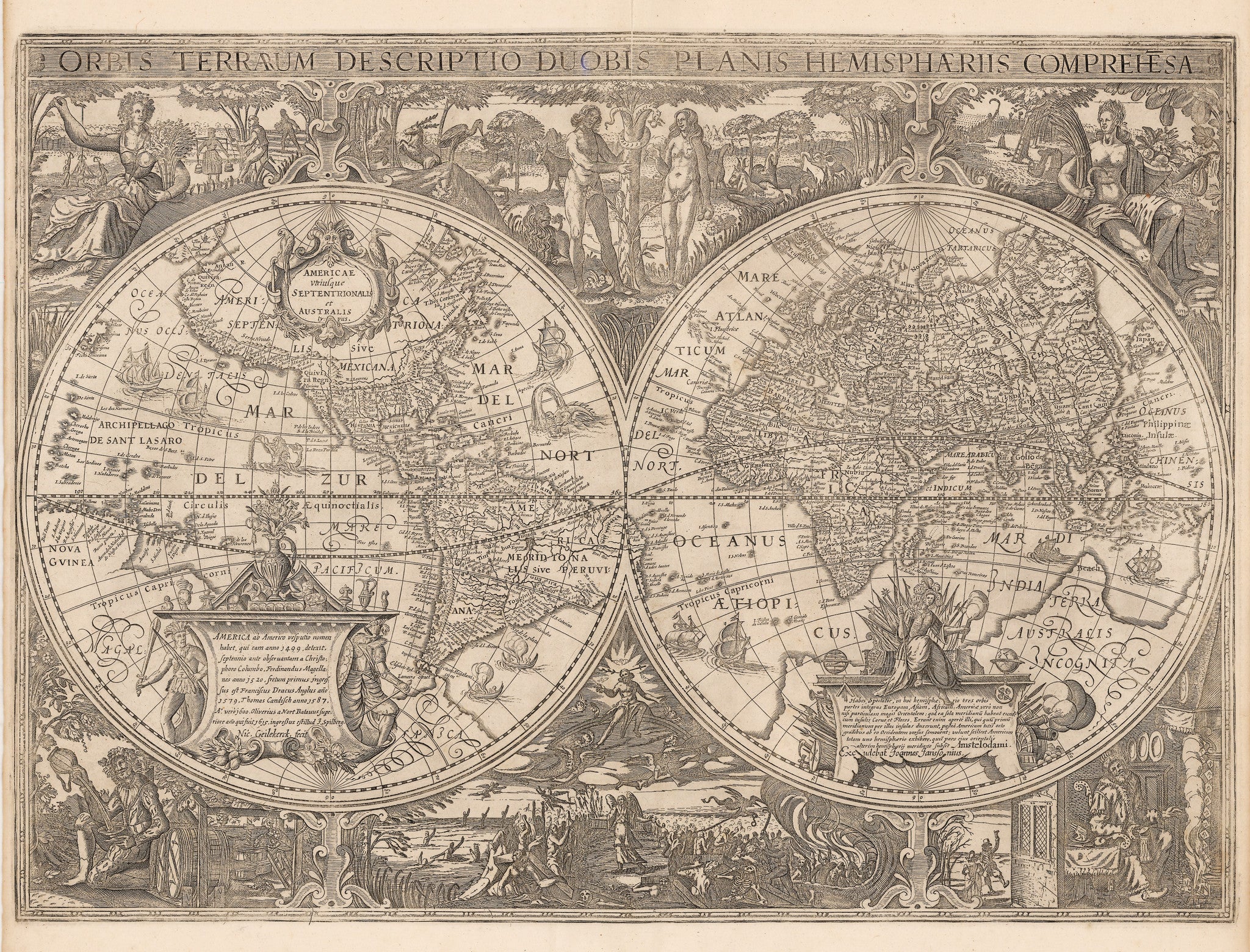 orbis terrarum descriptio duobis planis hemisphaeriis