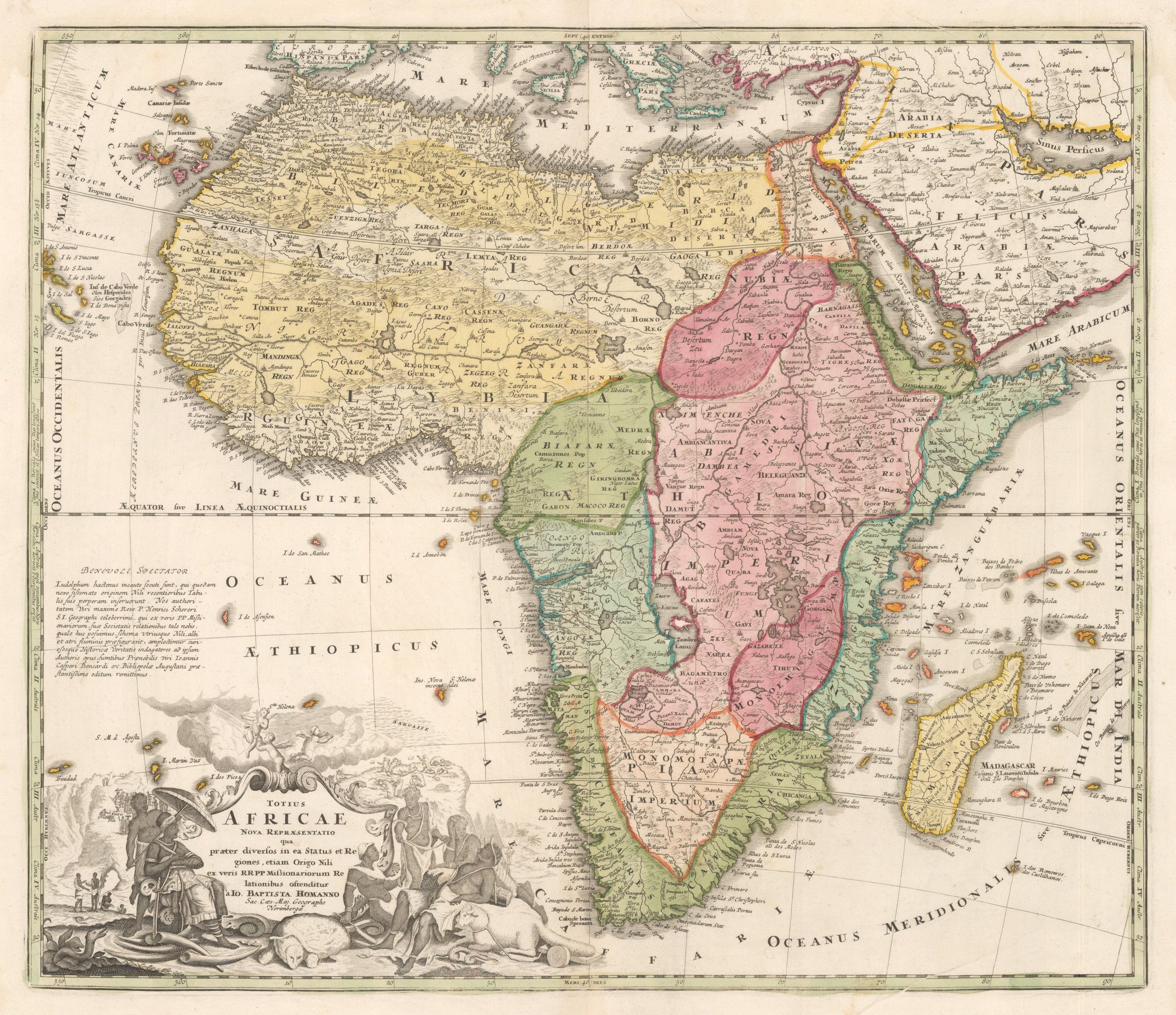 Antique Map of Africa By: Homann 1715 : nwcartographic.com – New World Cartographic