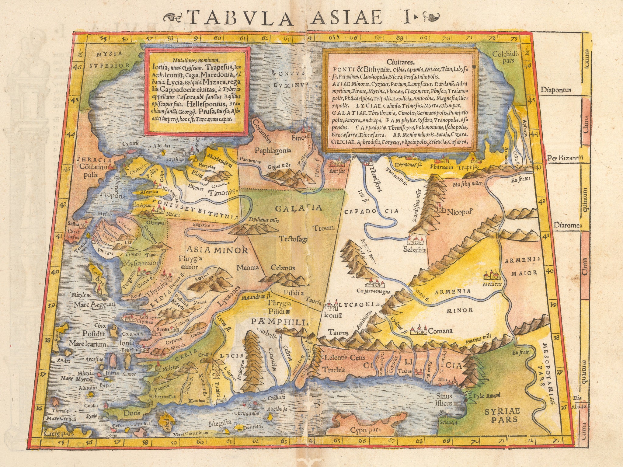 Antique Map Of Anatolia By Munster 1550 Nwcartographic Com New World   Mp10834a 